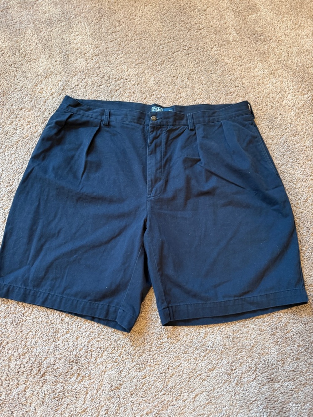 Polo Ralph Lauren Tyler Short 100% cotton pleated Classic Navy Flat-Front Shorts